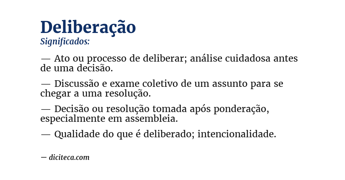 Significado de deliberação