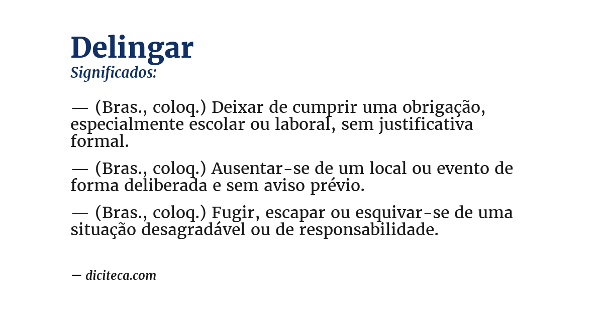 Significado de delingar