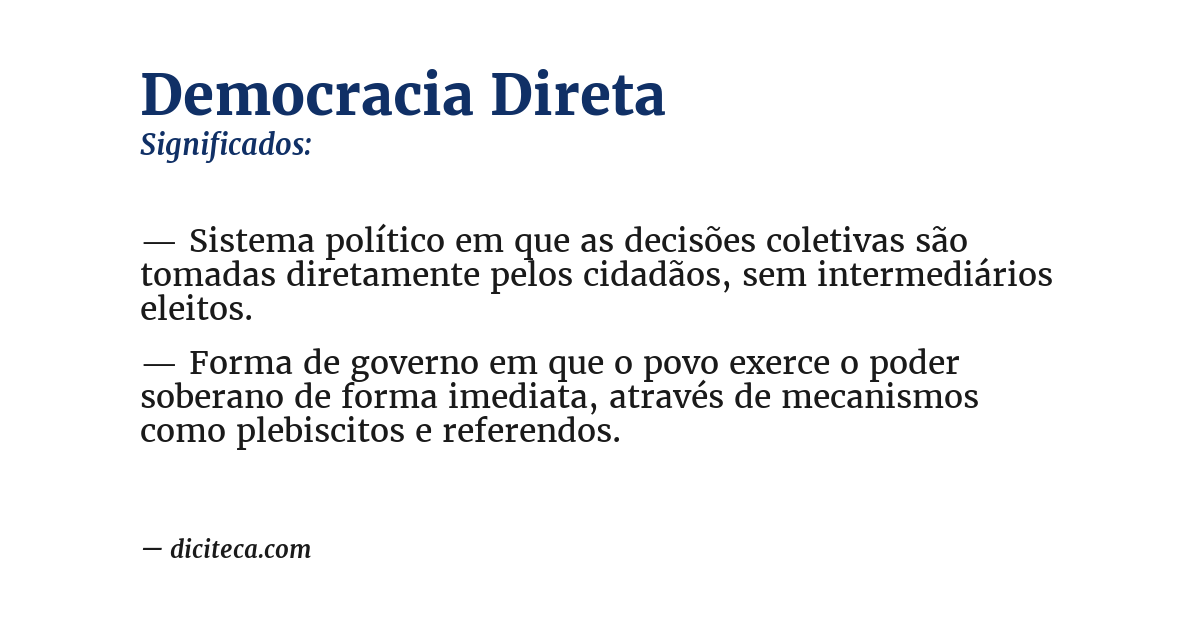 Significado de democracia direta