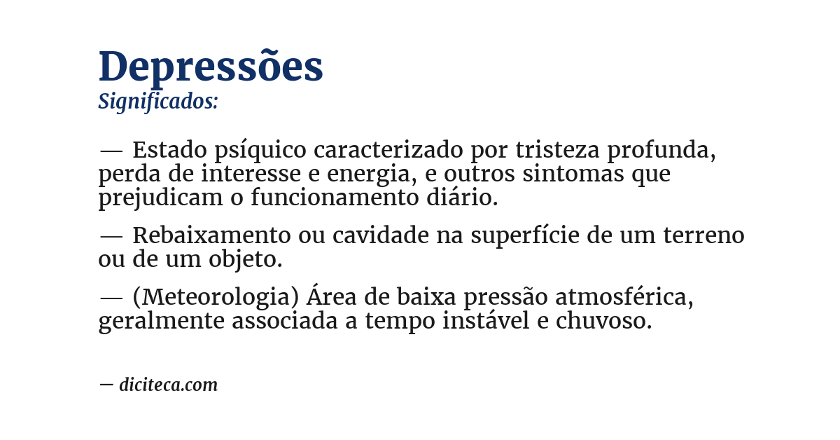 Significado de depressões