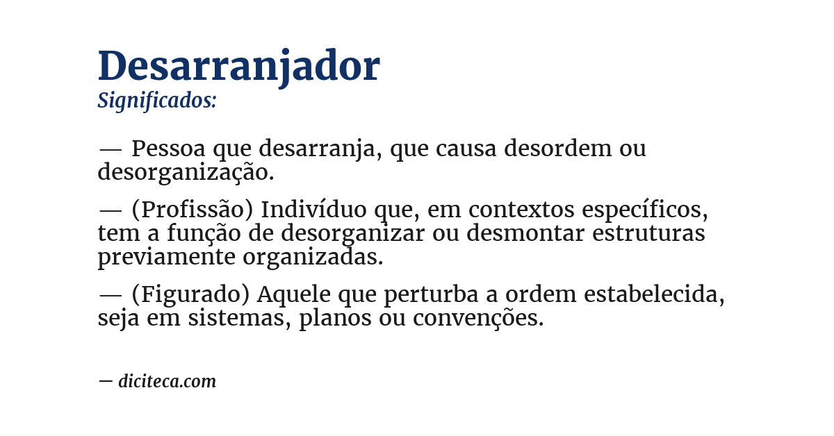 Significado de desarranjador