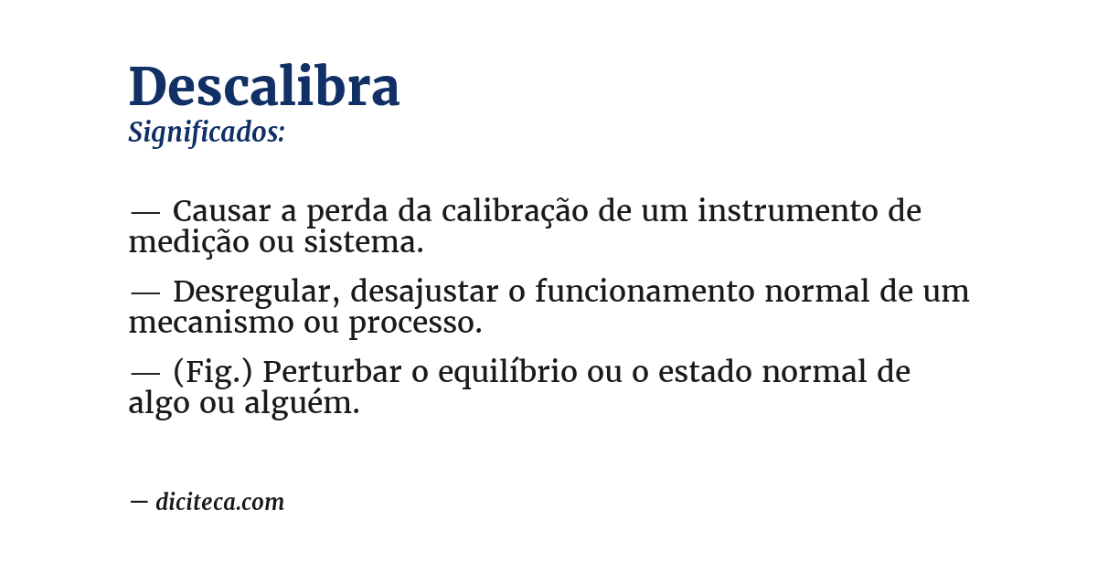 Significado de descalibra
