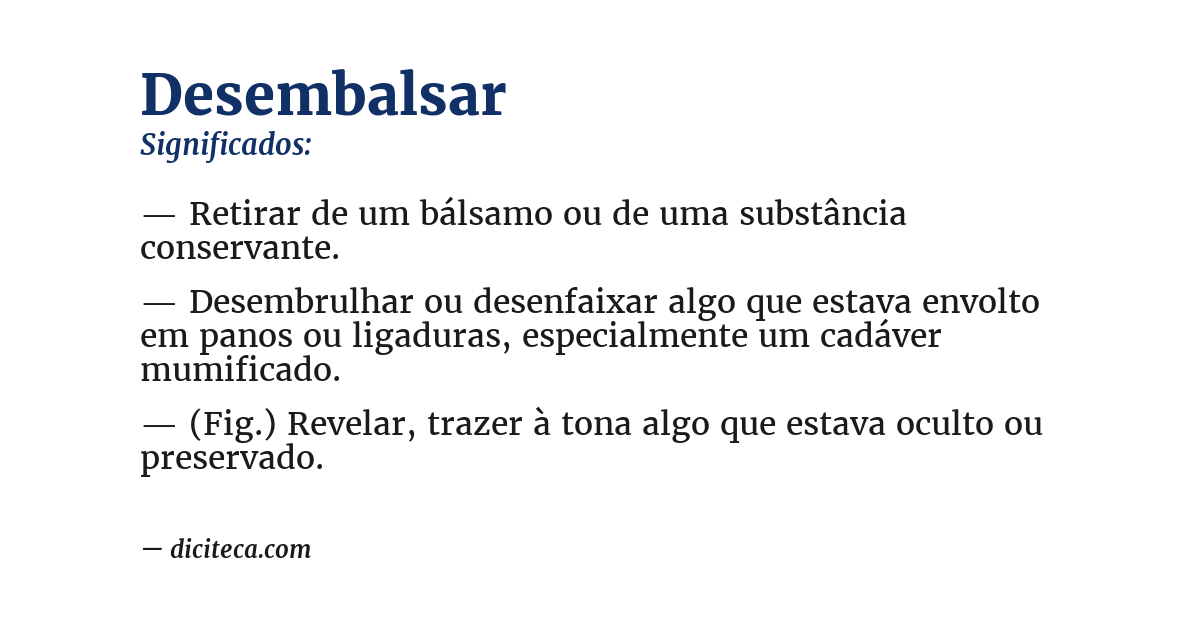 Significado de desembalsar