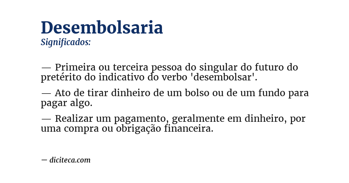 Significado de desembolsaria