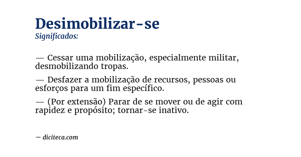 Significado de desimobilizar-se