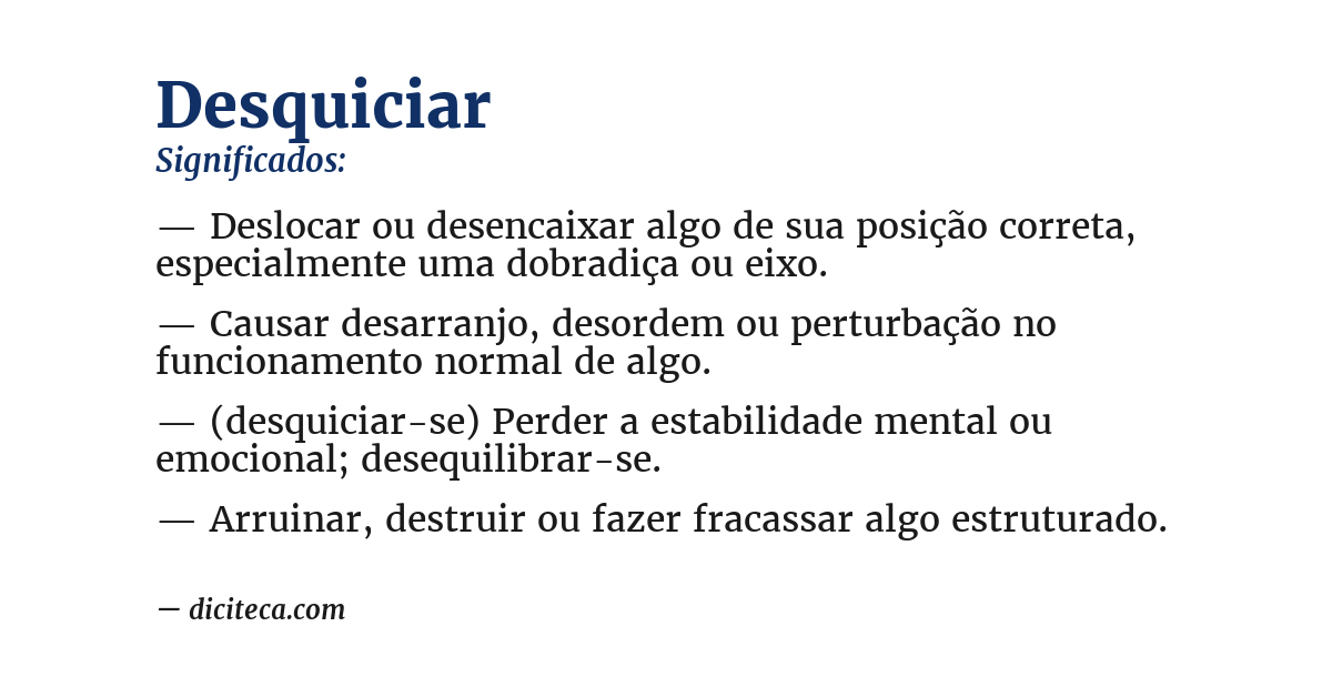 Significado de desquiciar