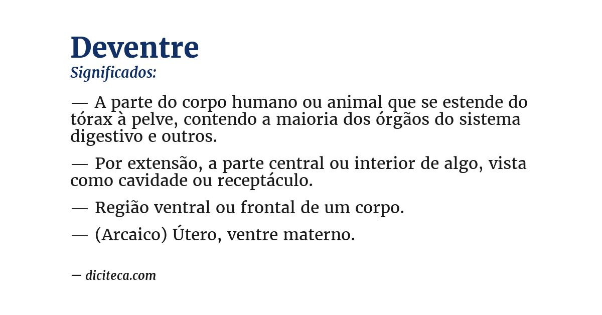 Significado de deventre