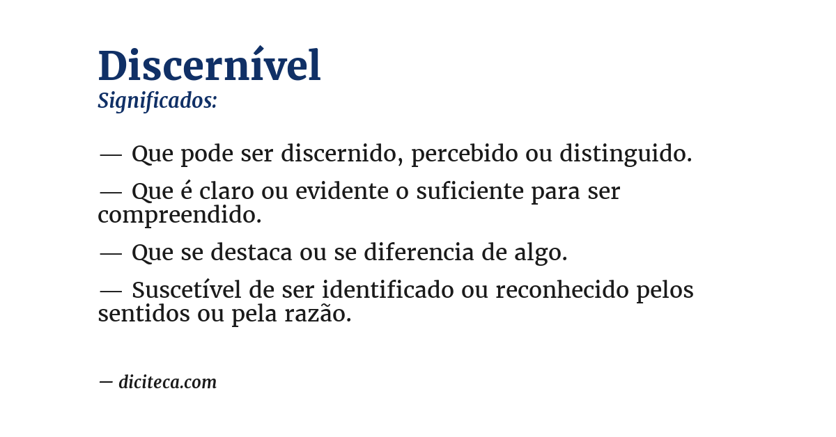 Significado de discernível