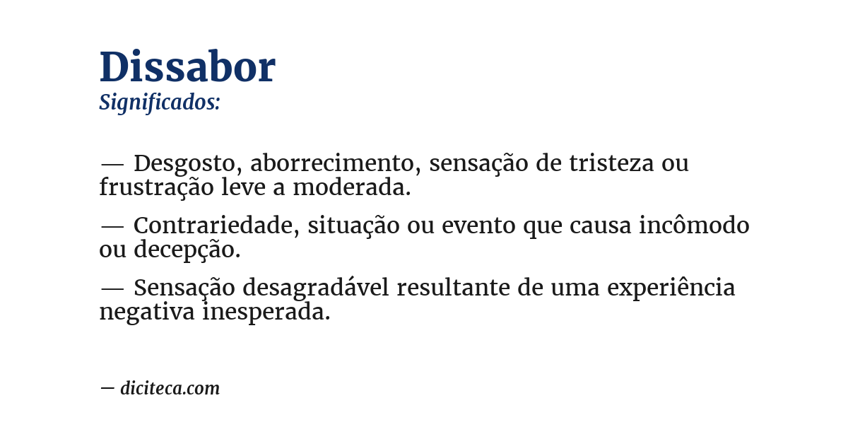 Significado de dissabor