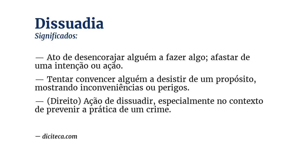 Significado de dissuadia
