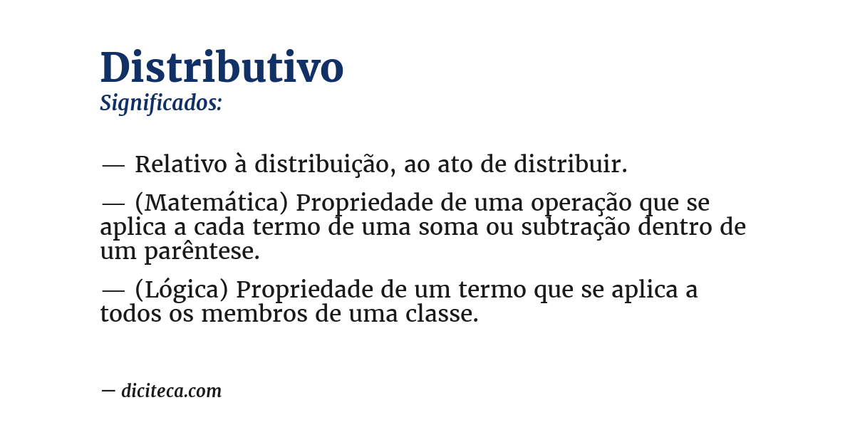 Significado de distributivo