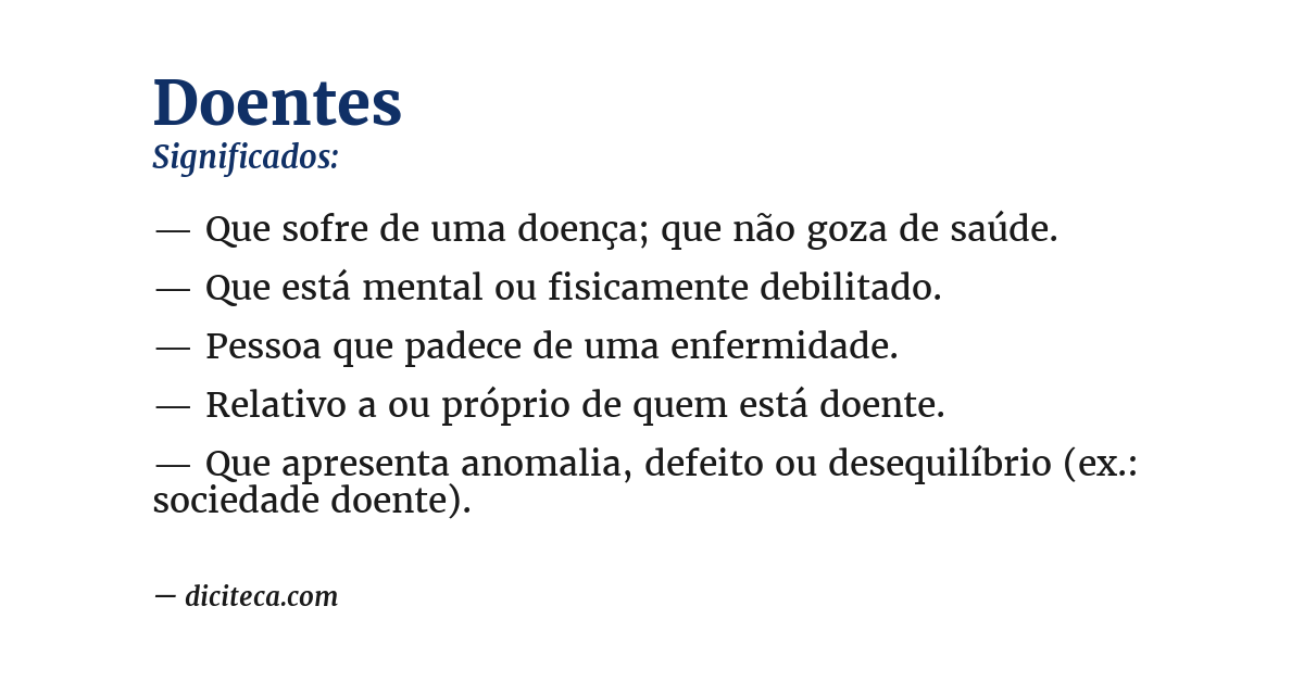 Significado de doentes