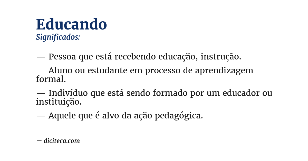 Significado de educando