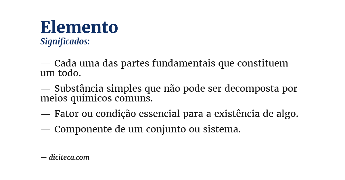 Significado de elemento