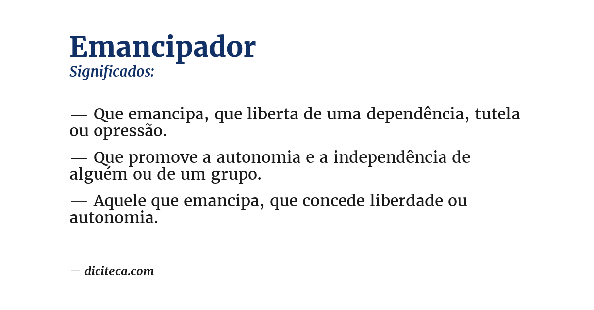 Significado de emancipador