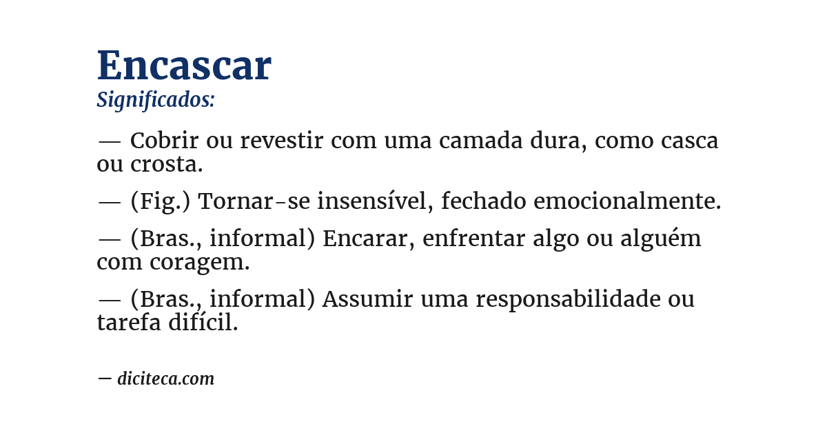 Significado de encascar