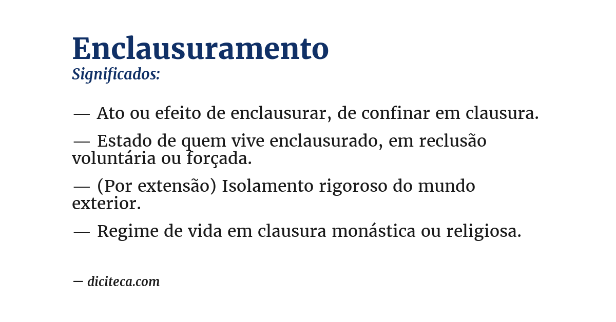 Significado de enclausuramento