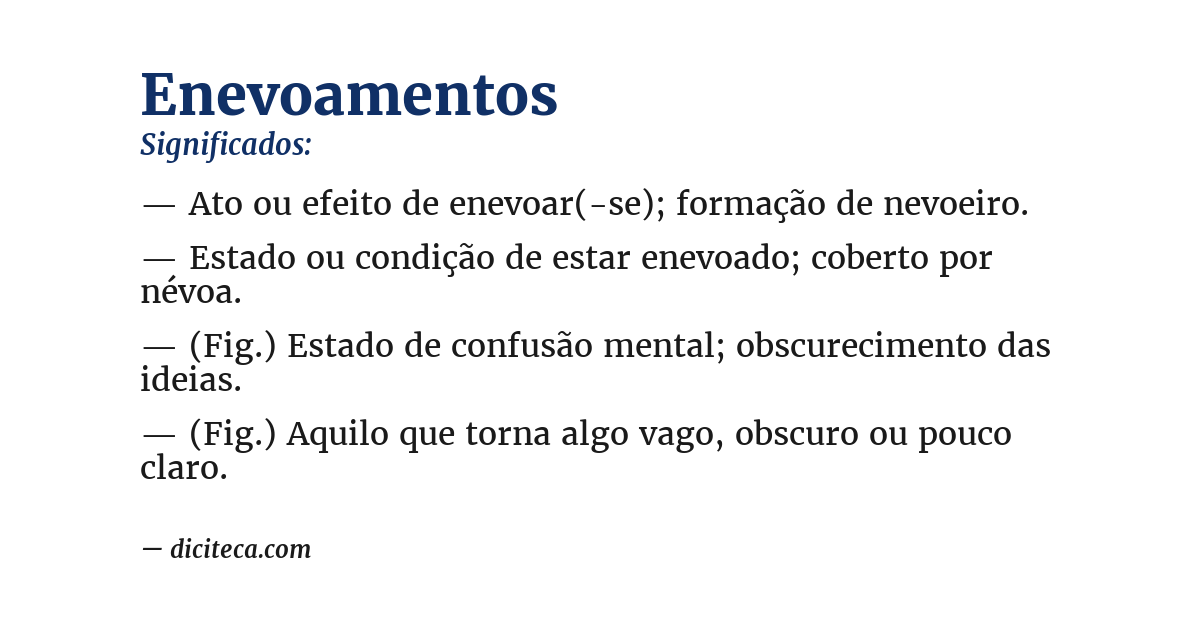 Significado de enevoamentos