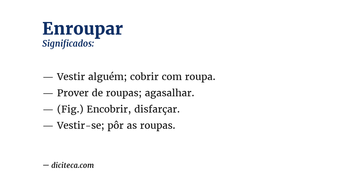 Significado de enroupar