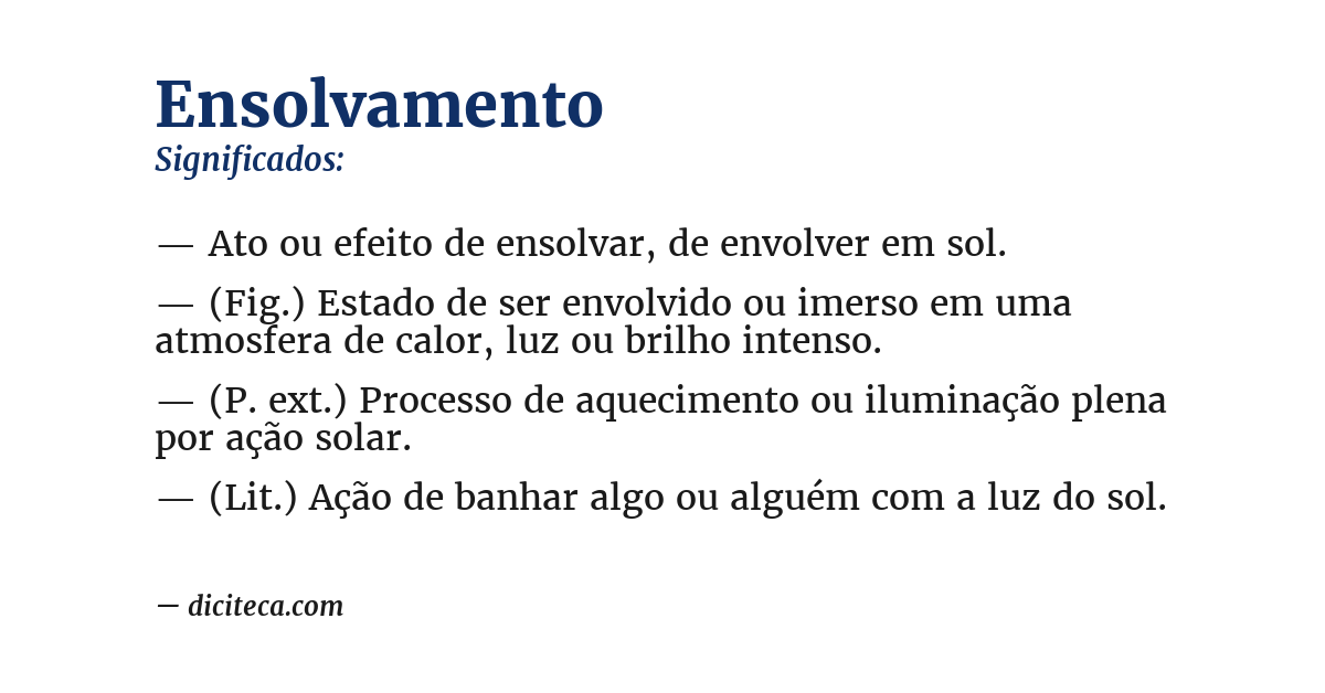 Significado de ensolvamento