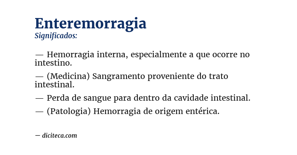 Significado de enteremorragia