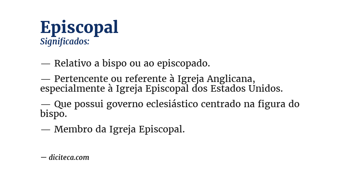 Significado de episcopal