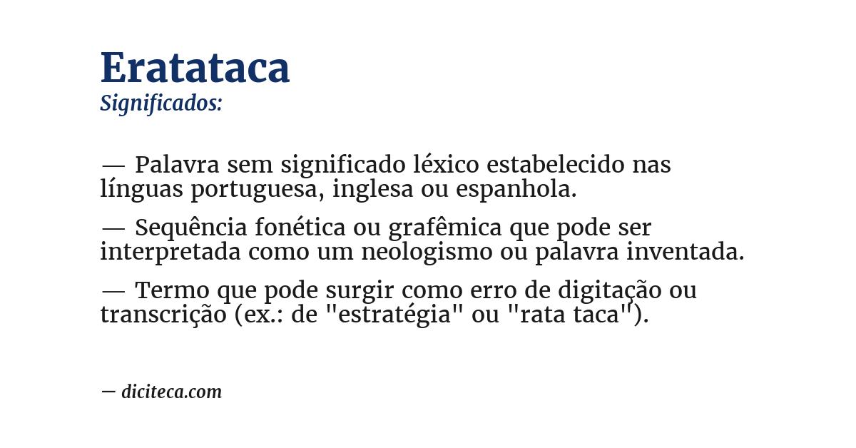 Significado de eratataca