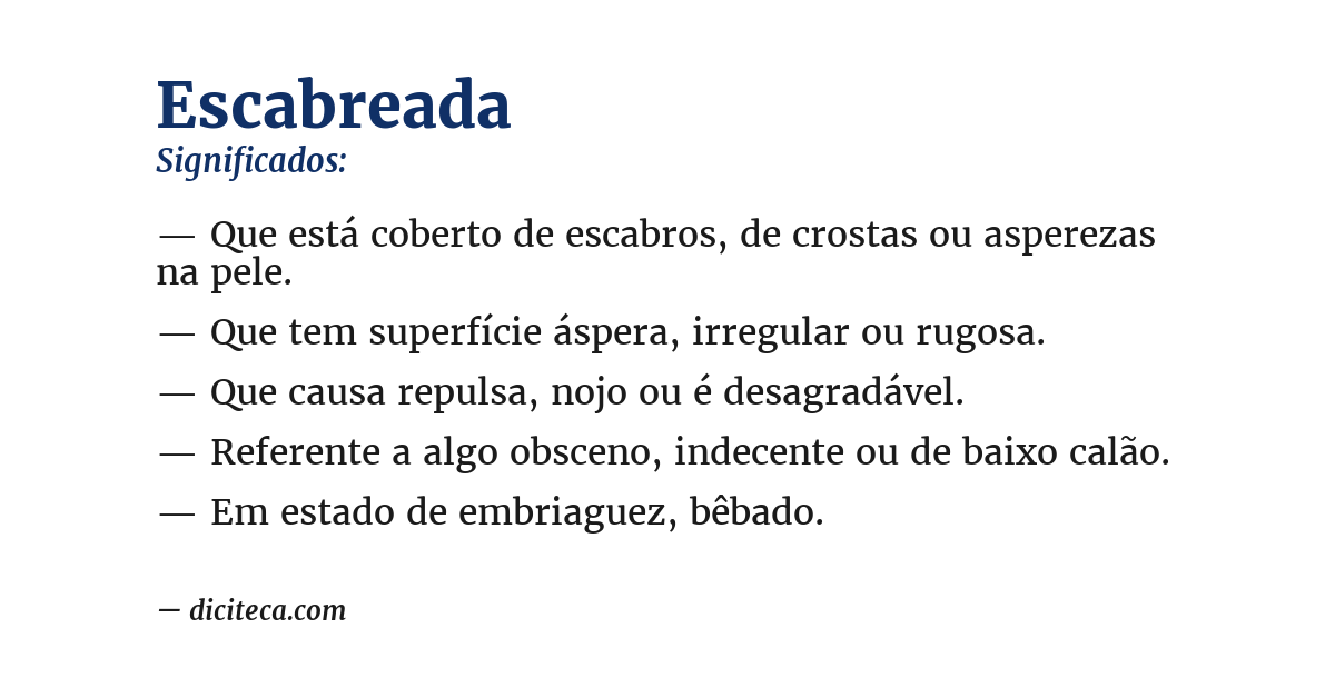 Significado de escabreada