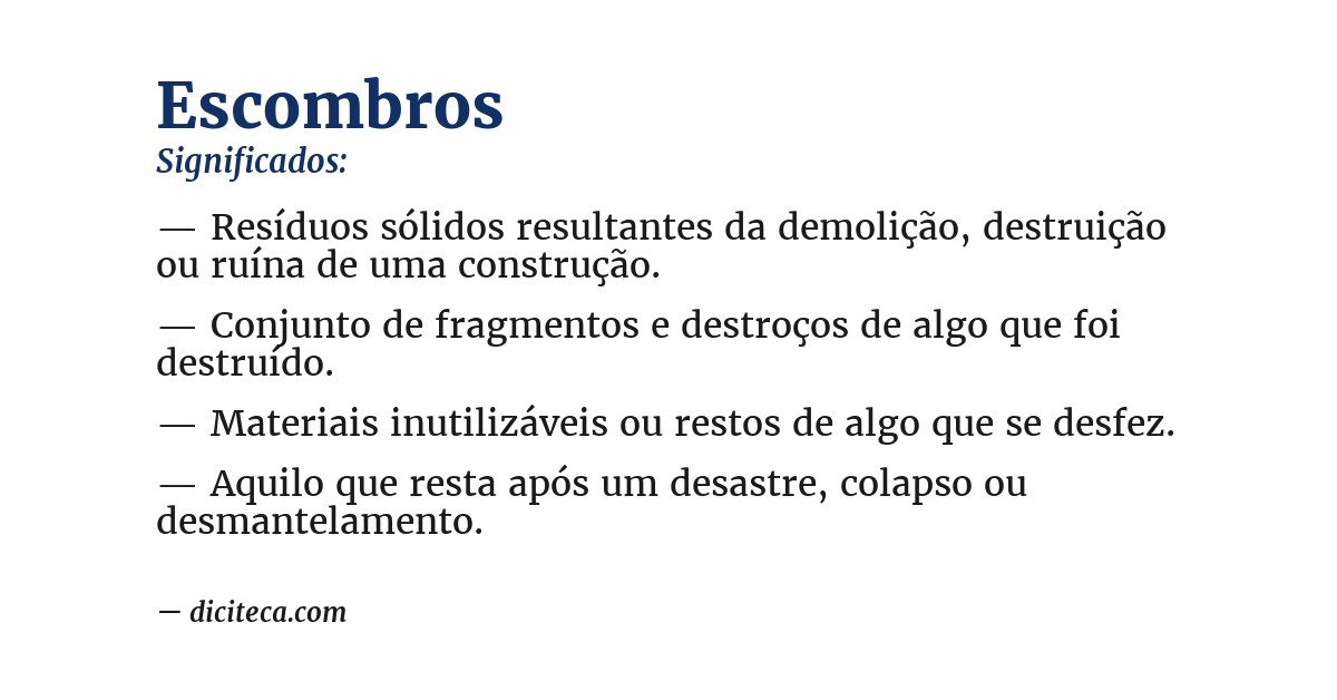 Significado de escombros