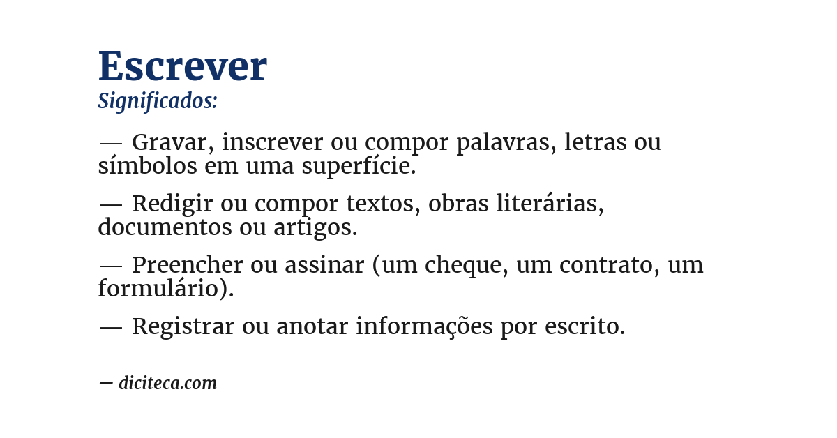Significado de escrever