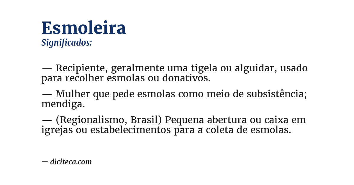 Significado de esmoleira