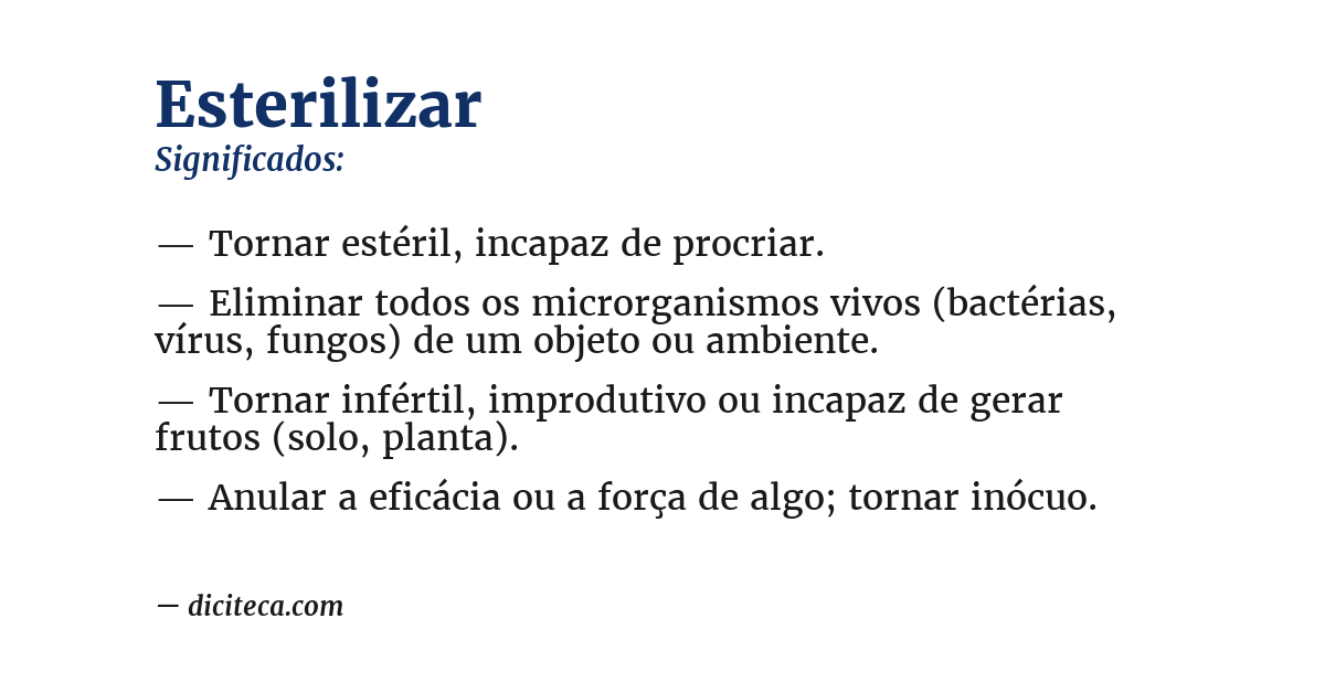 Significado de esterilizar