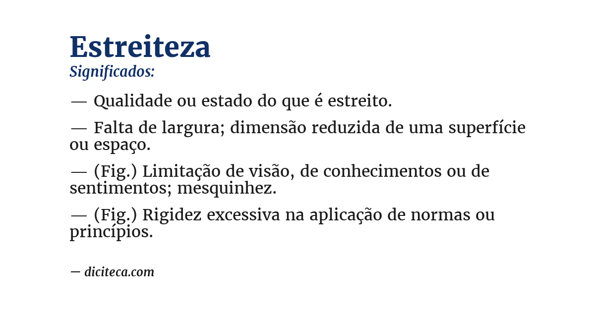 Significado de estreiteza