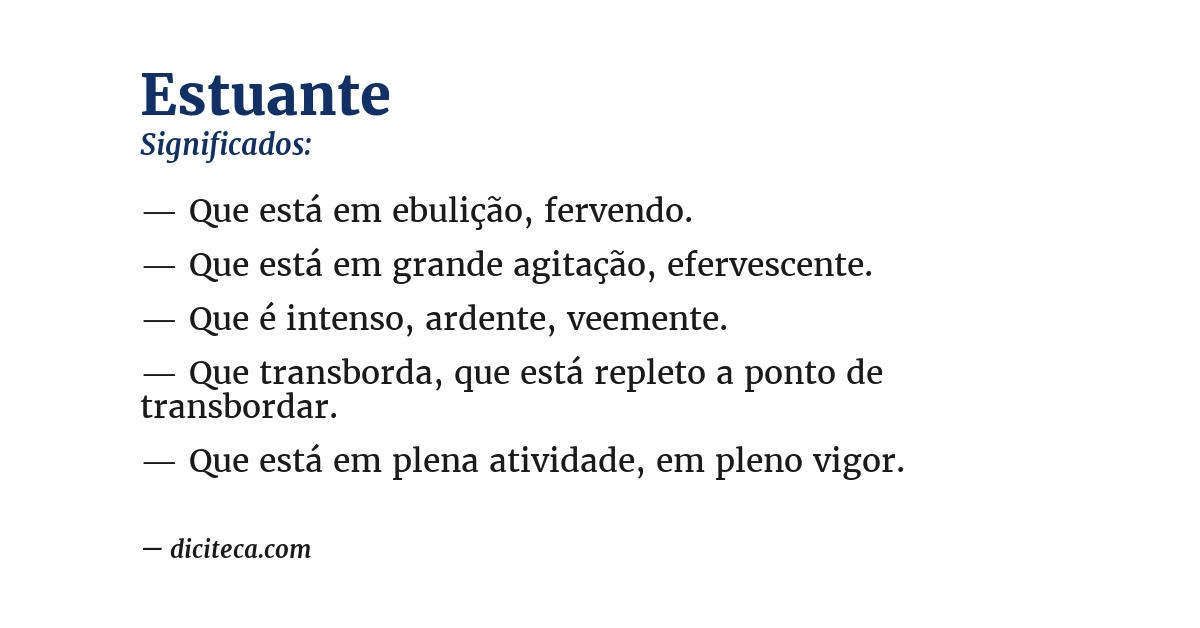 Significado de estuante