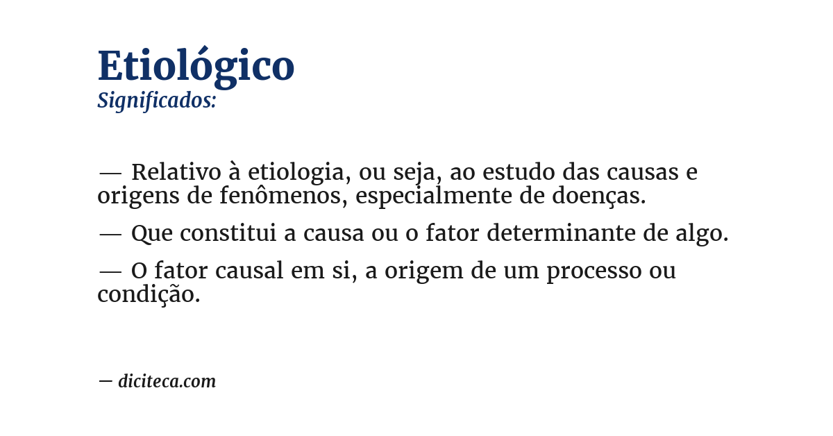 Significado de etiológico