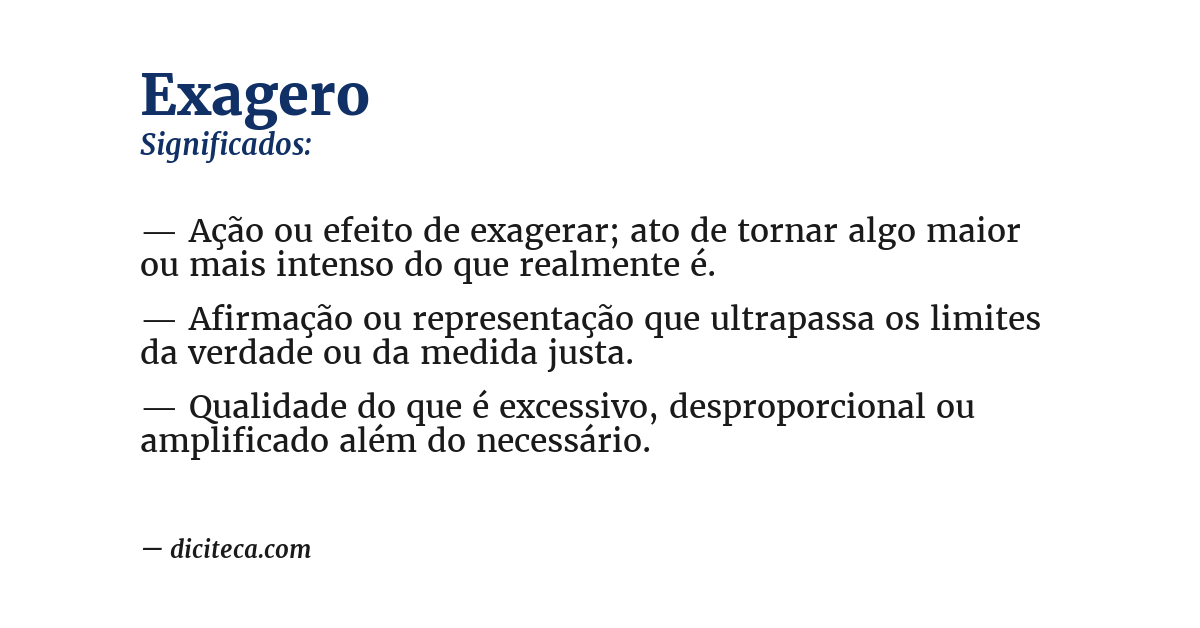 Significado de exagero