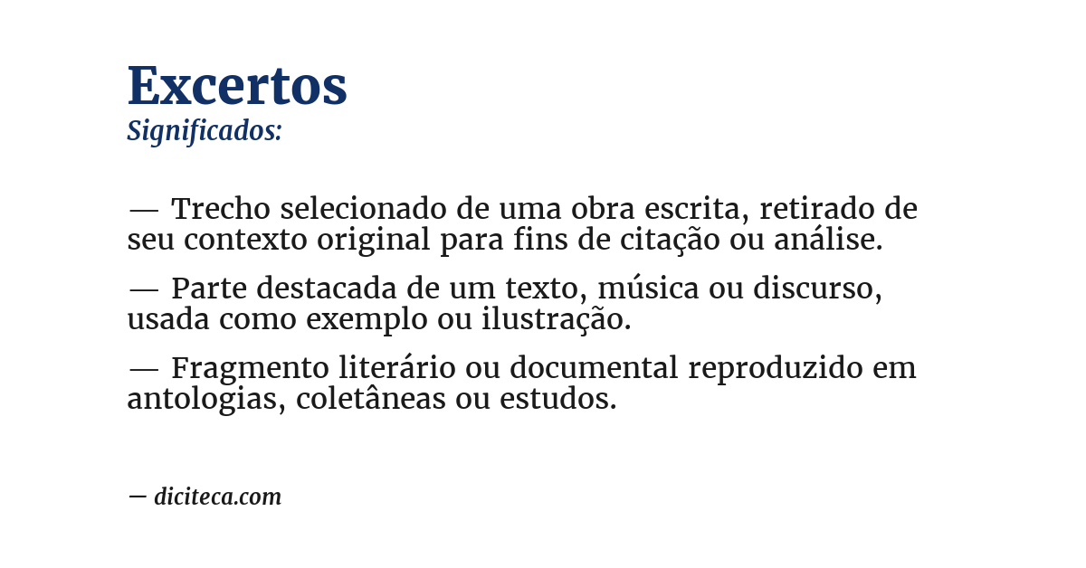Significado de excertos