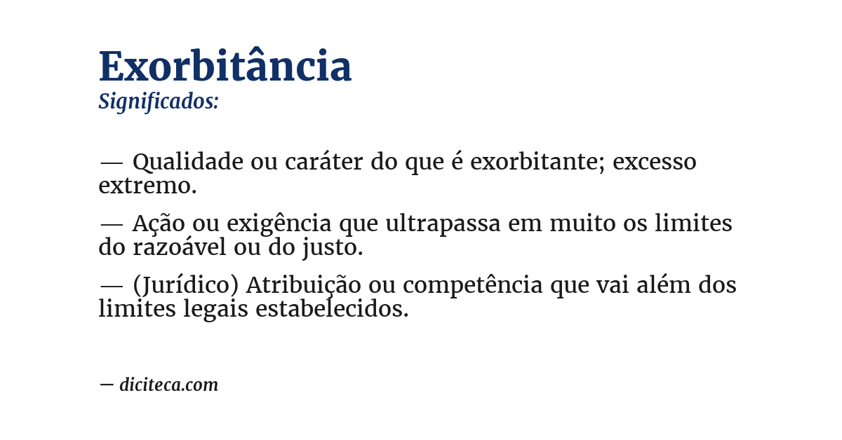 Significado de exorbitância