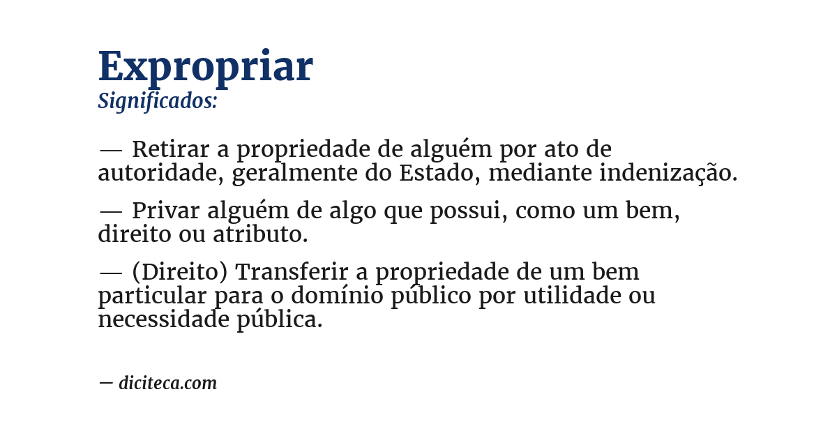 Significado de expropriar