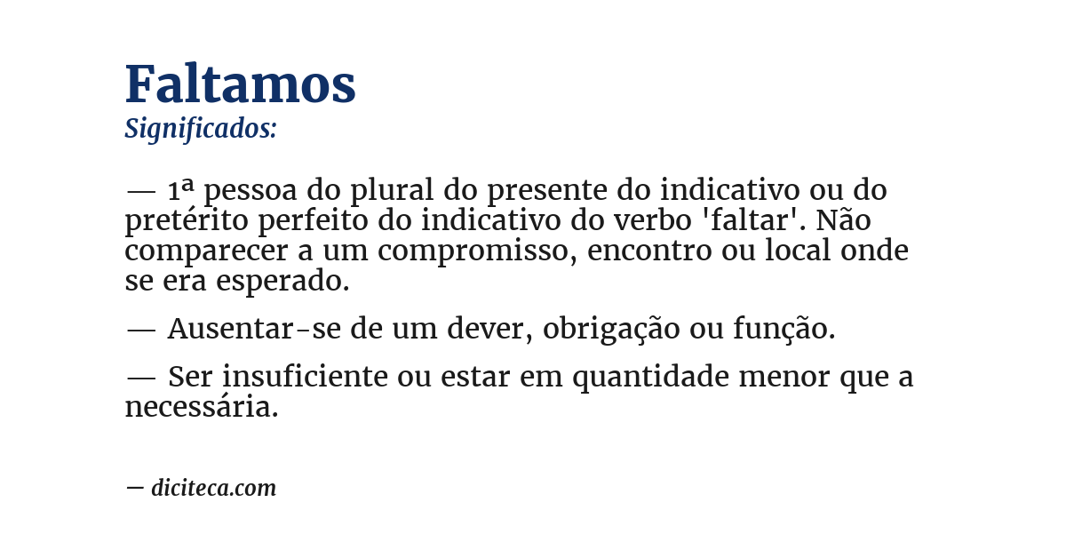 Significado de faltamos