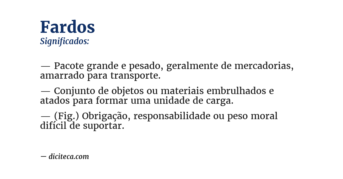 Significado de fardos