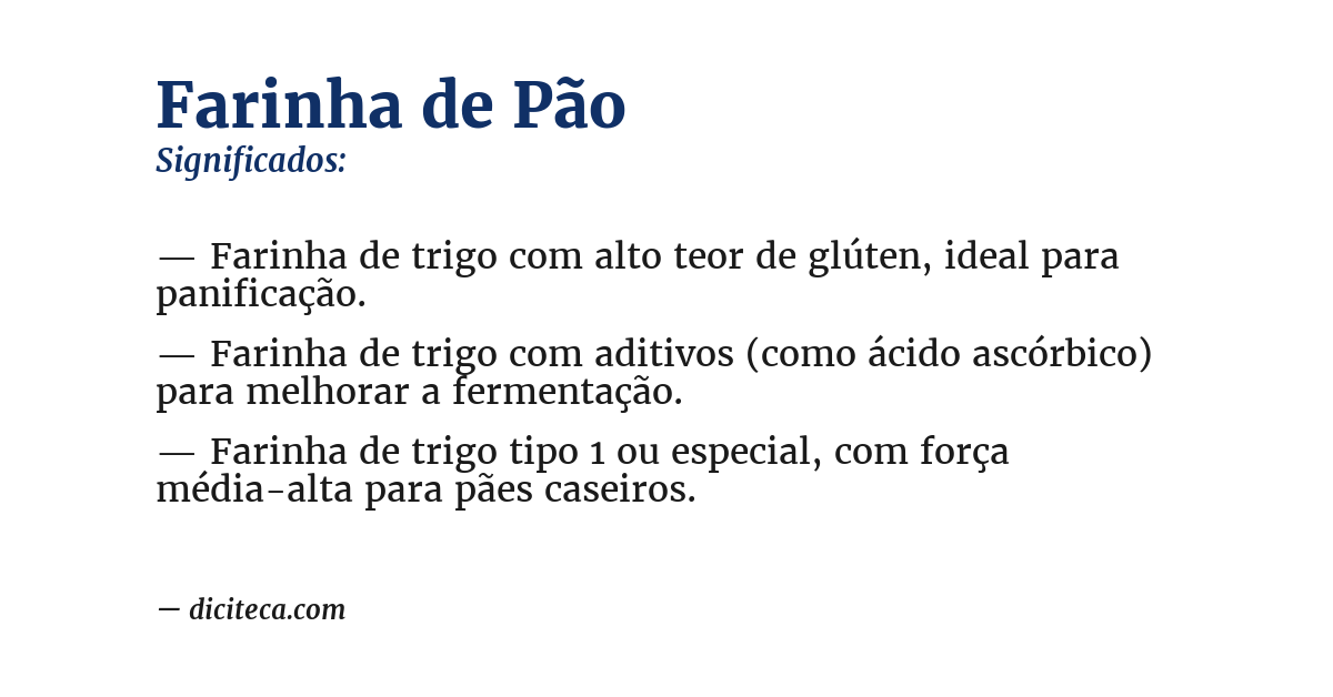 Significado de farinha de pão