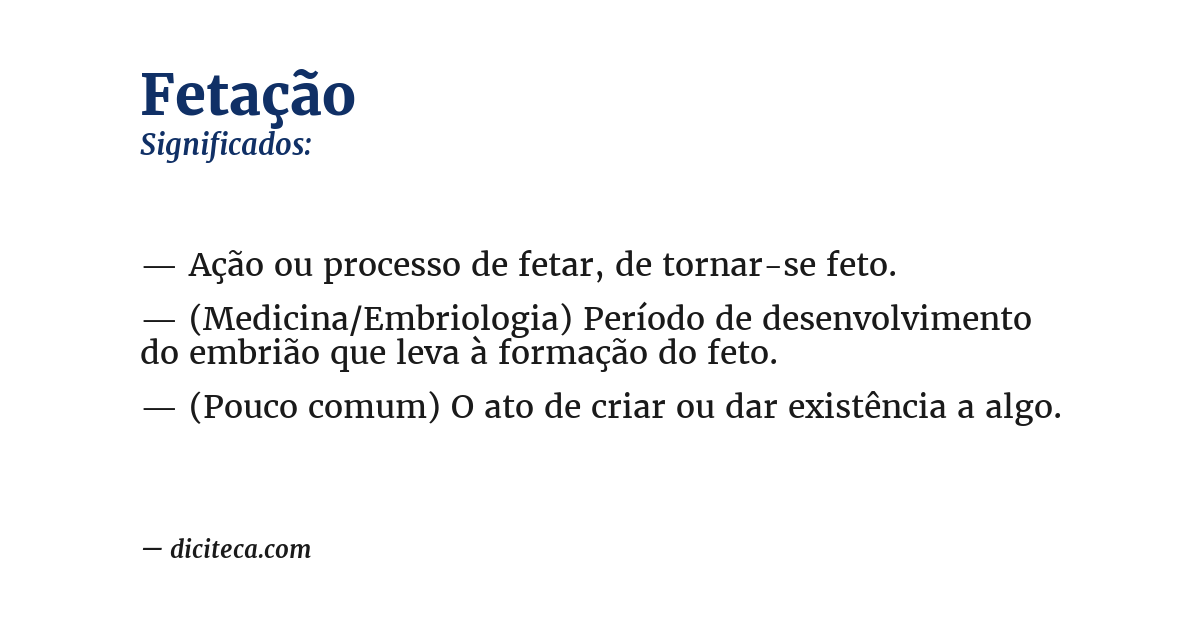 Significado de fetação