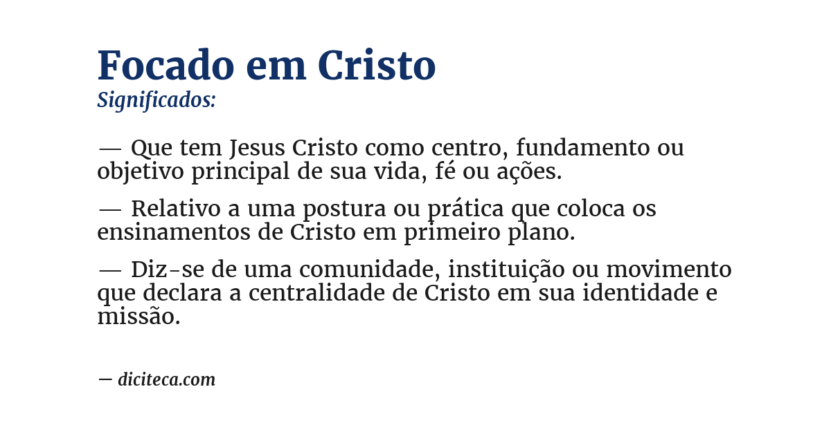 Significado de focado em cristo