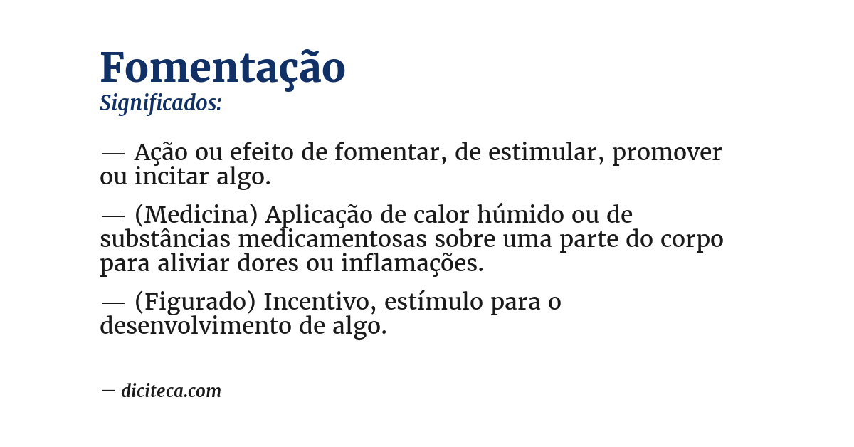 Significado de fomentação