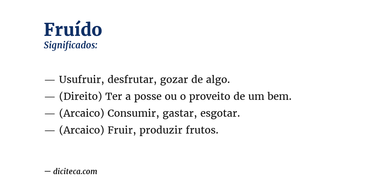 Significado de fruído