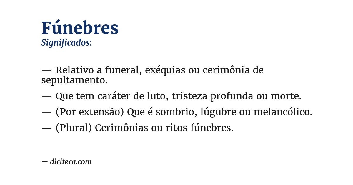 Significado de fúnebres