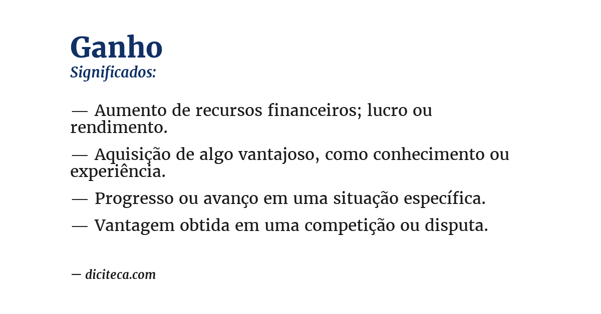Significado de ganho