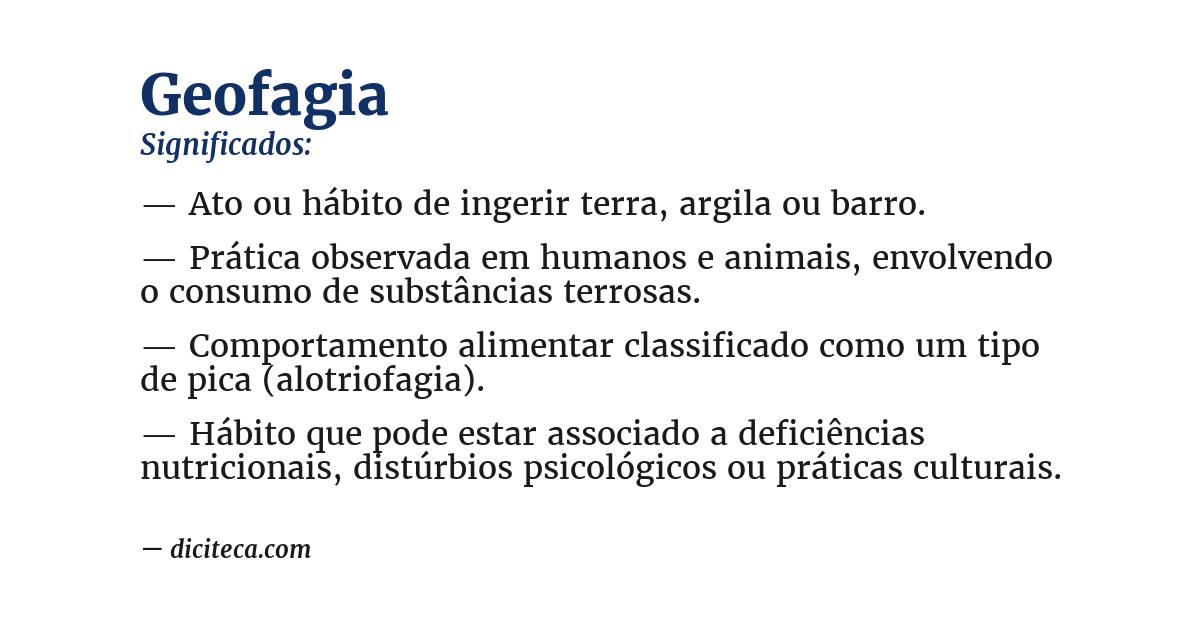 Significado de geofagia