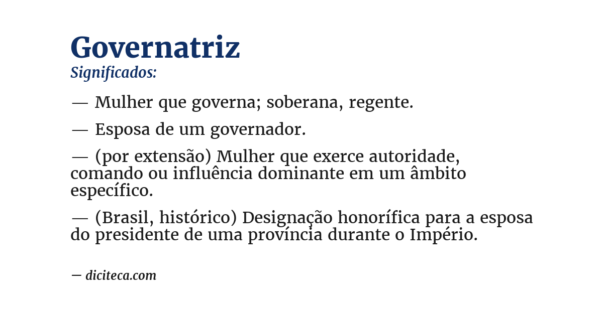 Significado de governatriz